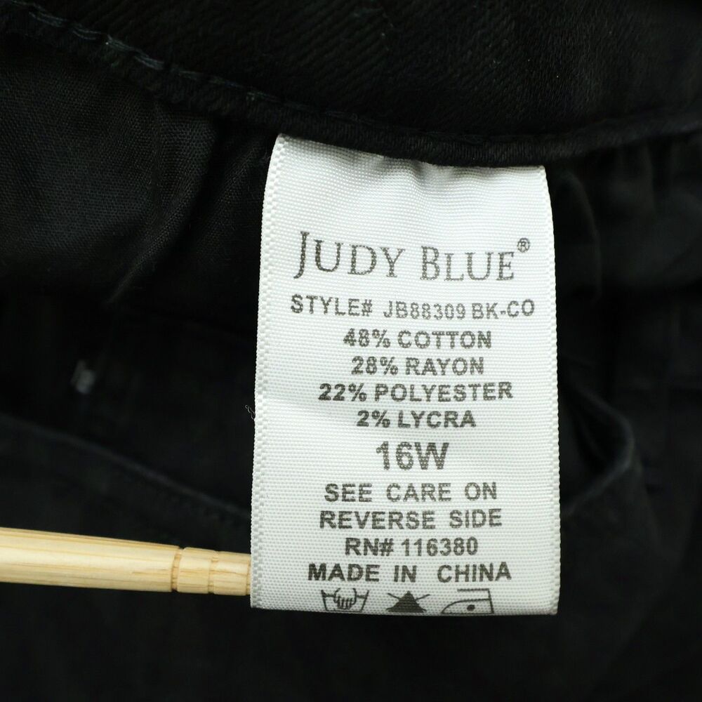 Judy Blue Jeans Women's Size 16W Black High-Rise Skinny Fit Denim 28" Inseam - Picture 10 of 16